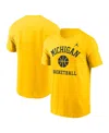Jordan Men's Maize Michigan Wolverines Basketball Icon T-shirt In Maize