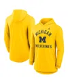 Jordan Men's Michigan Campus Arch  Brand Dri-fit College Long-sleeve Hooded T-shirt In Yellow
