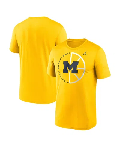 Jordan Men's Maize Michigan Wolverines Legend Basketball Icon Performance T-shirt In Yellow