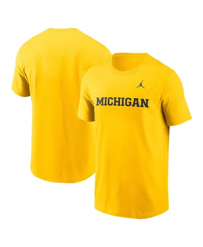 Jordan Men's Maize Michigan Wolverines Primetime Evergreen Wordmark T-shirt