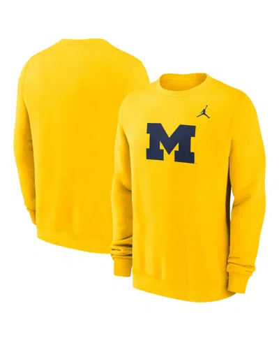 Jordan Men's Maize Michigan Wolverines Primetime Fleece Pullover Sweatshirt