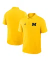 Jordan Men's Maize Michigan Wolverines Primetime Victory Primary Logo Performance Polo Shirt In Yellow