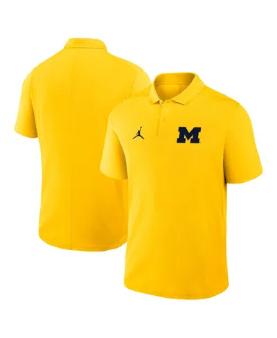 Jordan Men's Maize Michigan Wolverines Primetime Victory Primary Logo Performance Polo Shirt In Yellow