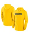 Jordan Men's Maize Michigan Wolverines Sideline Hoodie Performance Long Sleeve T-shirt In Maize