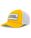 Jordan Men's Maize/white Michigan Wolverines 2025 On-field Rise Patch Trucker Adjustable Hat In Multi