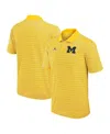 Jordan Men's Maize/white Michigan Wolverines Primetime Victory Striped Performance Polo In Maize,white