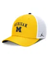 Jordan Men's Maize/white Michigan Wolverines Rise Adjustable Trucker Hat In Maize,white