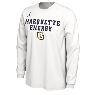 Jordan Men's Marquette  College Long-sleeve T-shirt In White