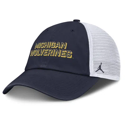 Jordan Men's Michigan On-field Club Gameday  Brand College Trucker Adjustable Hat In Blue