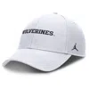 Jordan Men's White Michigan Wolverines Core Club Mascot Wordmark Adjustable Hat In Gray