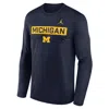 Jordan Men's Michigan Primetime Legend 2-hit  Brand Dri-fit College Long-sleeve T-shirt In Blue