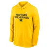 Jordan Men's Michigan Sideline  Brand Dri-fit College Long-sleeve Hooded Top In Yellow