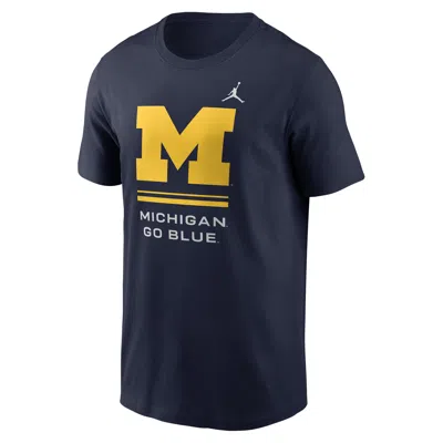 Jordan Men's Michigan Sideline  Brand Dri-fit College T-shirt In Blue