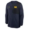 Jordan Men's Michigan Sideline Coach  Brand Dri-fit College Long-sleeve Top In Blue