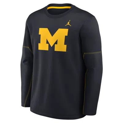 Jordan Men's Michigan Sideline Coaches  Brand Therma-fit College Long-sleeve T-shirt In Blue