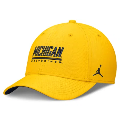 Jordan Men's Michigan Sideline Rise  Brand Dri-fit College Hat In Yellow