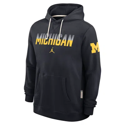 Jordan Men's Michigan Sideline Standard Issue  Brand Dri-fit College Pullover Hoodie In Black