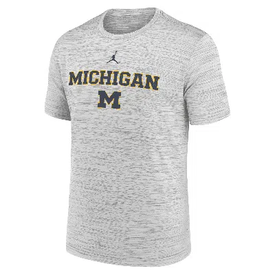 Jordan Men's Michigan Sideline Velocity  Brand Dri-fit College T-shirt In Gray