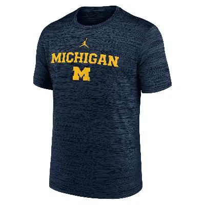 JORDAN MEN'S MICHIGAN SIDELINE VELOCITY  BRAND DRI-FIT COLLEGE T-SHIRT,1015855729