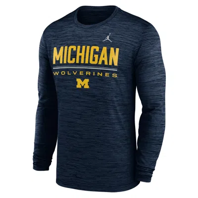 Jordan Men's Michigan Sideline Velocity  Brand Dri-fit College T-shirt In Blue
