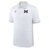 Jordan Men's Michigan Sideline Victory Stripe  Brand Dri-fit College Polo In White
