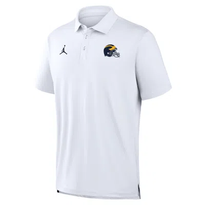 Jordan Men's Michigan Tour  Brand Dri-fit College Polo In White