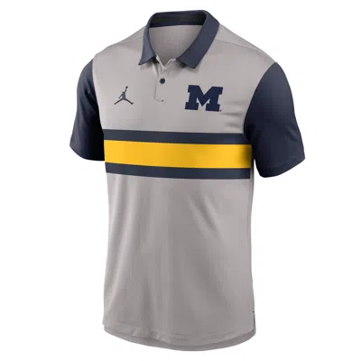 Jordan Men's Michigan Vapor  Brand Dri-fit College Polo In Gray