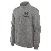 Jordan Men's Michigan Wolverines Primetime Club  College 1/2-zip Crew In Grey