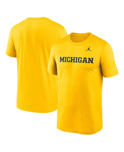 Jordan Men's Maize Michigan Wolverines Primetime Evergreen Wordmark T-shirt