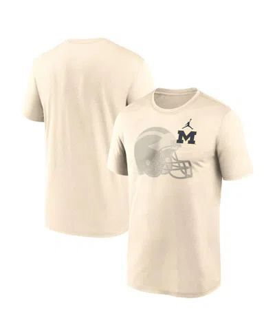 JORDAN MEN'S NATURAL MICHIGAN WOLVERINES CAMPUS SHADOW LEGEND PERFORMANCE T-SHIRT