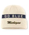 Jordan Men's Natural Michigan Wolverines Peak Primetime Utility Cuffed Knit Hat In Neutral