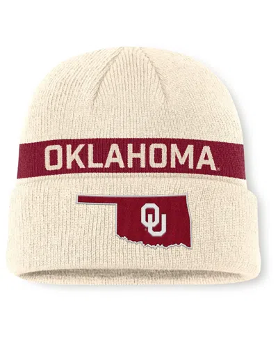 Jordan Men's Natural Oklahoma Sooners Peak Primetime Utility Cuffed Knit Hat In Brown