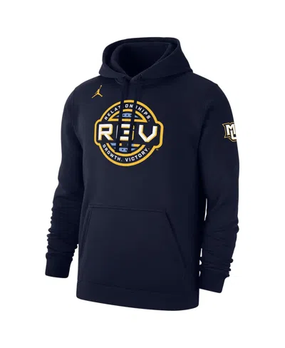 Jordan Men's Navy Marquette Golden Eagles Rgv Basketball Club Fleece Hoodie In Blue