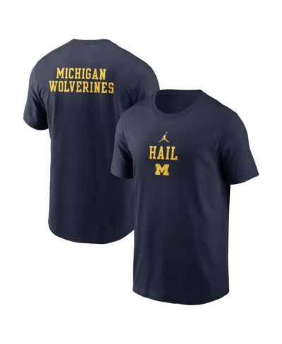 Jordan Kids' Men's Navy Michigan Wolverines 2-hit Stacked T-shirt In Blue