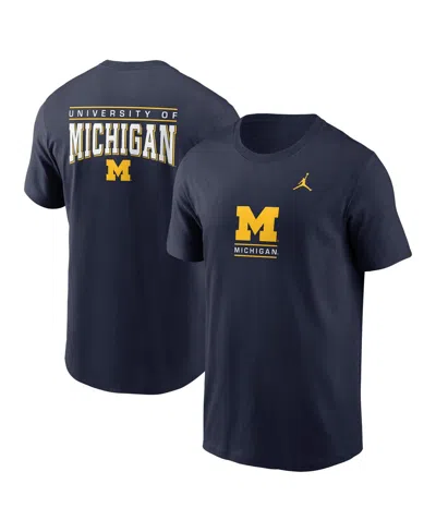 Jordan Men's Navy Michigan Wolverines 2-hit T-shirt In Blue