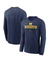 Jordan Men's Navy Michigan Wolverines 2024 Sideline Legend Performance Long Sleeve T-shirt In Navy