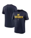 Jordan Men's Navy Michigan Wolverines 2024 Sideline Legend Performance T-shirt In Navy