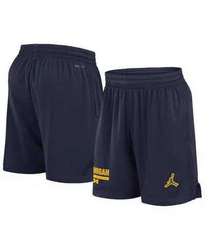 Jordan Men's Navy Michigan Wolverines 2024 Sideline Performance Mesh Shorts In Blue