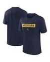Jordan Men's Navy Michigan Wolverines 2024/25 Sideline Player Performance Tri-blend T-shirt In Navy,maize
