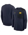 Jordan Men's Michigan Sideline Coach  Brand Dri-fit College Long-sleeve Top In Blue