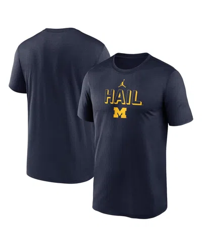 Jordan Men's Navy Michigan Wolverines 2025 Sideline Legend Performance T-shirt In Blue