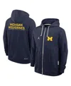 Jordan Men's Navy Michigan Wolverines 2025 Sideline Performance Full-zip Hoodie In Blue