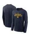 Jordan Men's Michigan Sideline  Brand Dri-fit College Long-sleeve T-shirt In Blue