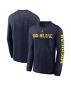 Jordan Men's Navy Michigan Wolverines Basketball Icon Two-hit Long Sleeve T-shirt In Navy
