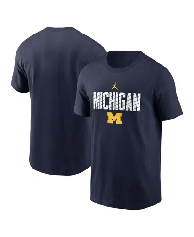 Jordan Men's Navy Michigan Wolverines Campus Endzone T-shirt In Blue