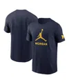 Jordan Men's Michigan Wolverines Campus Mascot  College T-shirt In Navy