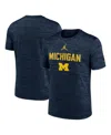 Jordan Men's Navy Michigan Wolverines Campus Slant Velocity Performance T-shirt In Blue