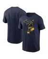 Jordan Men's Navy Michigan Wolverines Campus State Shape T-shirt In Navy