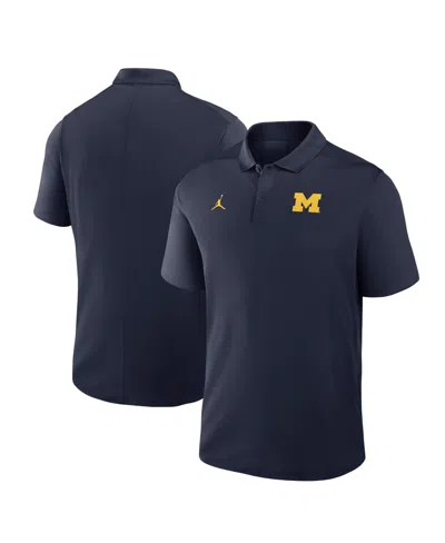Jordan Men's Navy Michigan Wolverines Dri-fit Victory Polo Shirt In Blue