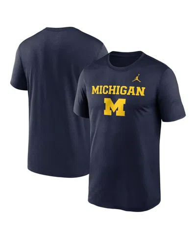 Jordan Men's Navy Michigan Wolverines Lockup Legend Performance T-shirt In Blue